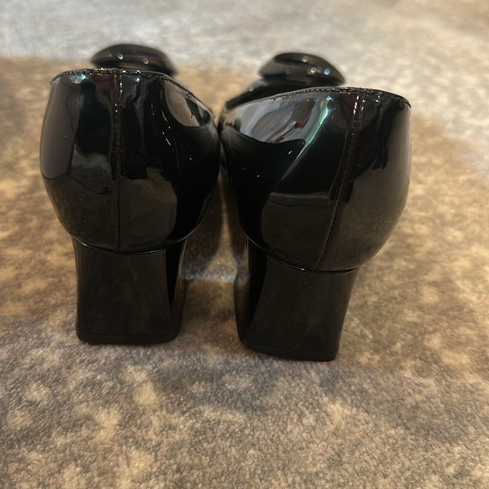 DIOR BLACK PATENT CHUNKY HEEL SHOE SIZE 7.5 - Picture 6 of 16